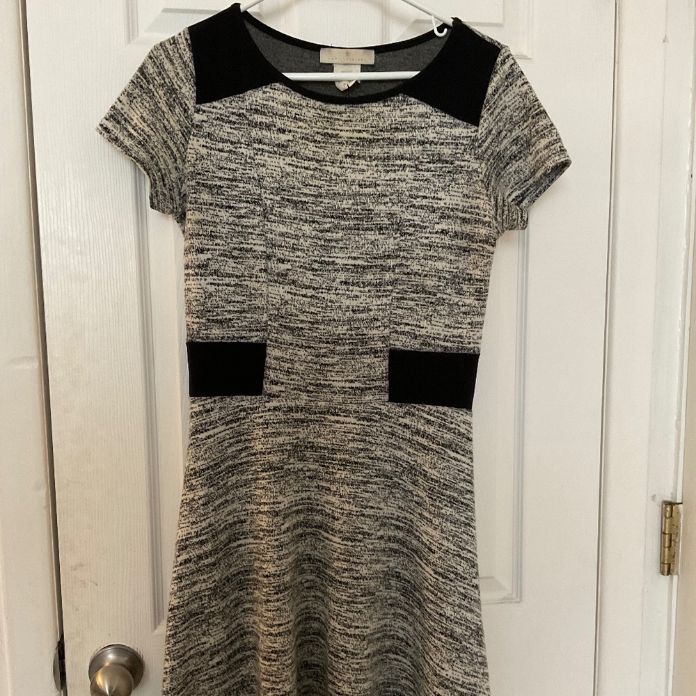 Papillon Blanc Black and White Colour Block Dress - XS